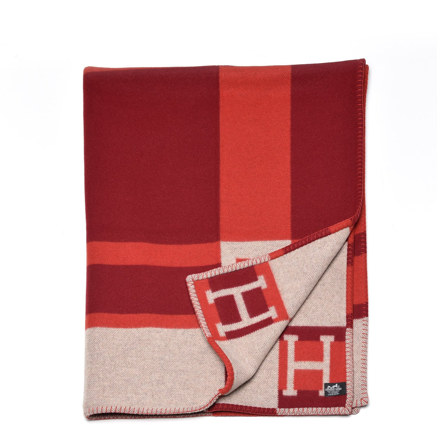 Wool Cashmere Avalon Bayadere Blanket Rouge