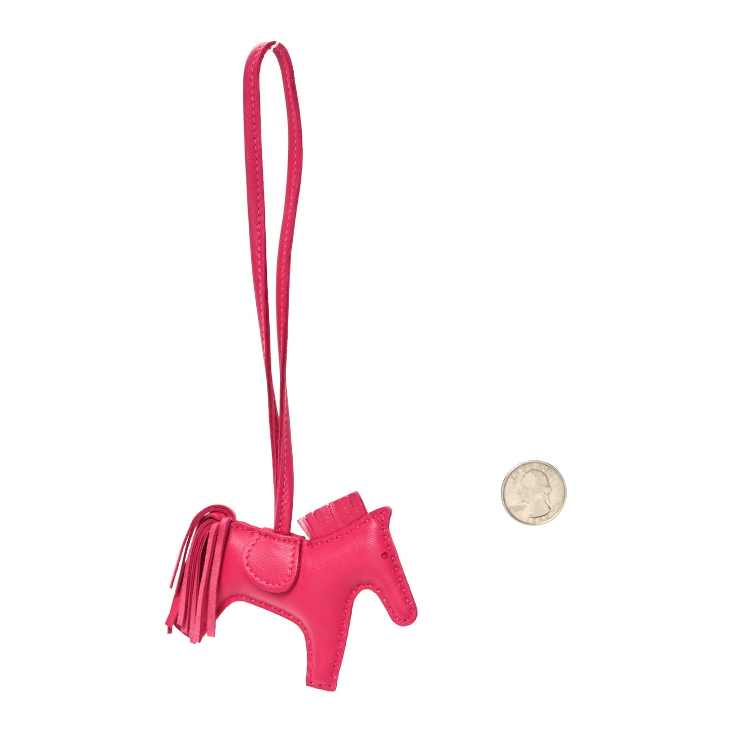 Milo Lambskin Grigri Rodeo Horse Bag Charm PM Rose Mexico