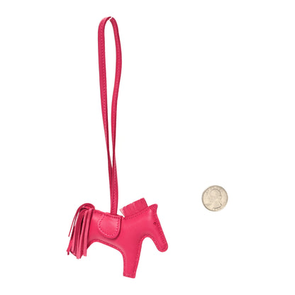 Hermes Milo Lambskin Grigri Rodeo Horse Bag Charm PM Rose Mexico 2 of 3