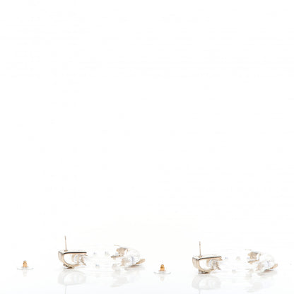 Chanel Acrylic Crystal Pearl CC Earrings Gold 3 of 5