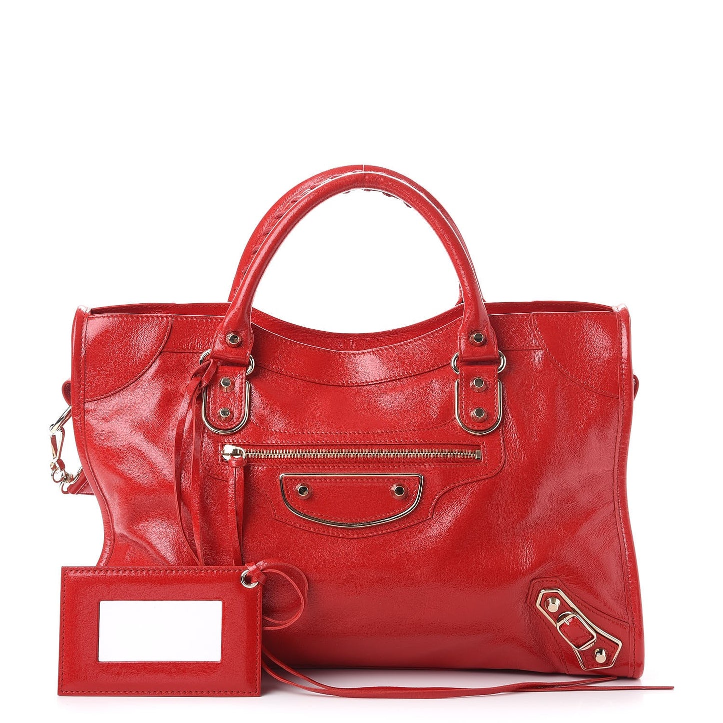 Glossy Nappa Gold Metallic Edge Hardware City Rouge Grenade