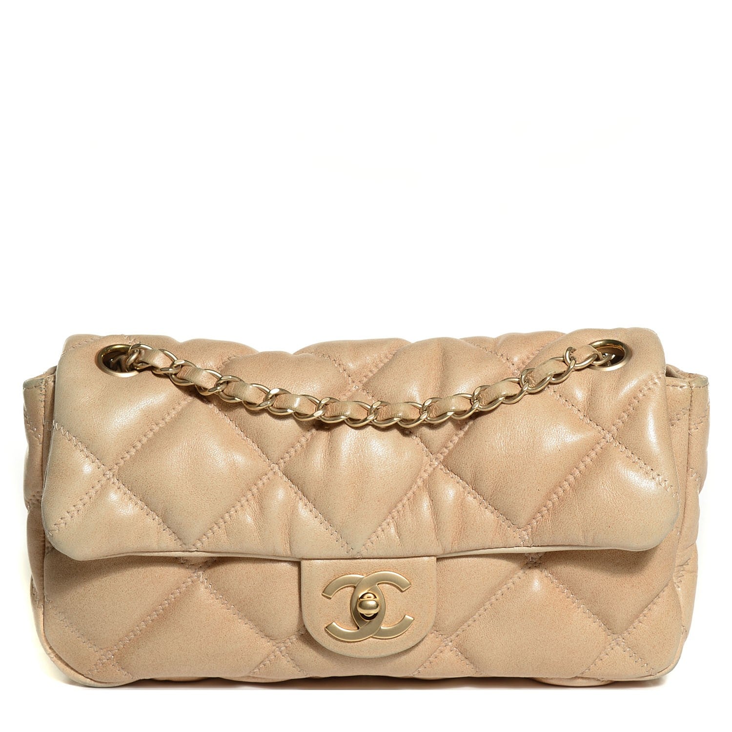 Chanel Lambskin Quilted Small Bubble Quilt Flap Bag Dark White 1 of 9