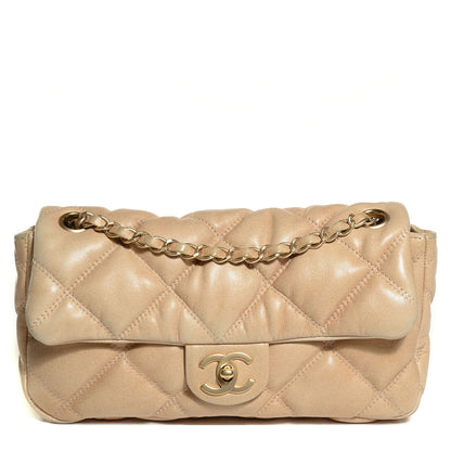 Chanel Lambskin Quilted Small Bubble Quilt Flap Bag Dark White 1 of 9