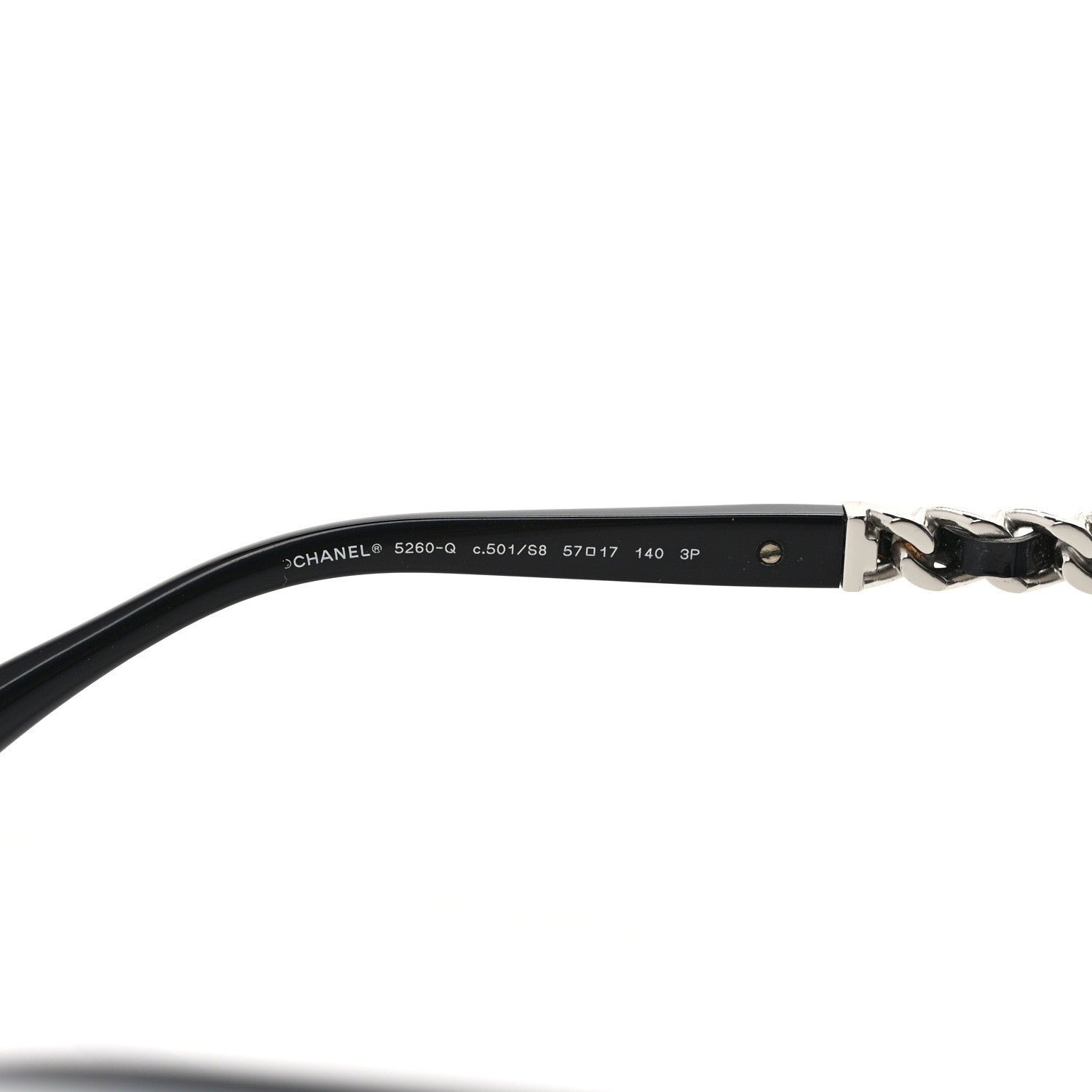 Chanel Cat Eye Chain Polarized Sunglasses 5260-Q Black 6 of 8