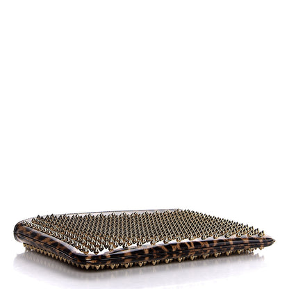 Christian Louboutin Patent Leopard Print Loubiposh Spiked Crossbody Clutch 4 of 8