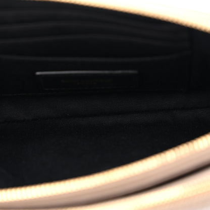 Saint Laurent Grained Lambskin Quilted Mini Becky Double Zip Bag Taupe 4 of 13