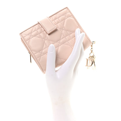 Christian Dior Lambskin Cannage Lady Dior Eden Wallet Rose Poudre 2 of 7
