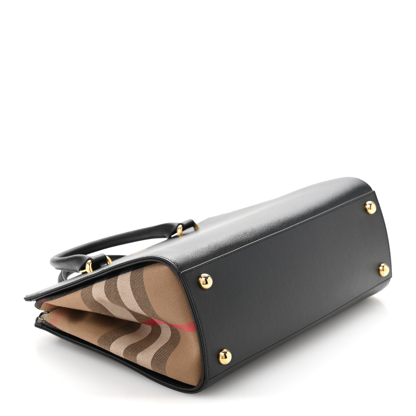 Calfskin Mega Check Small Banwell Tote  Black