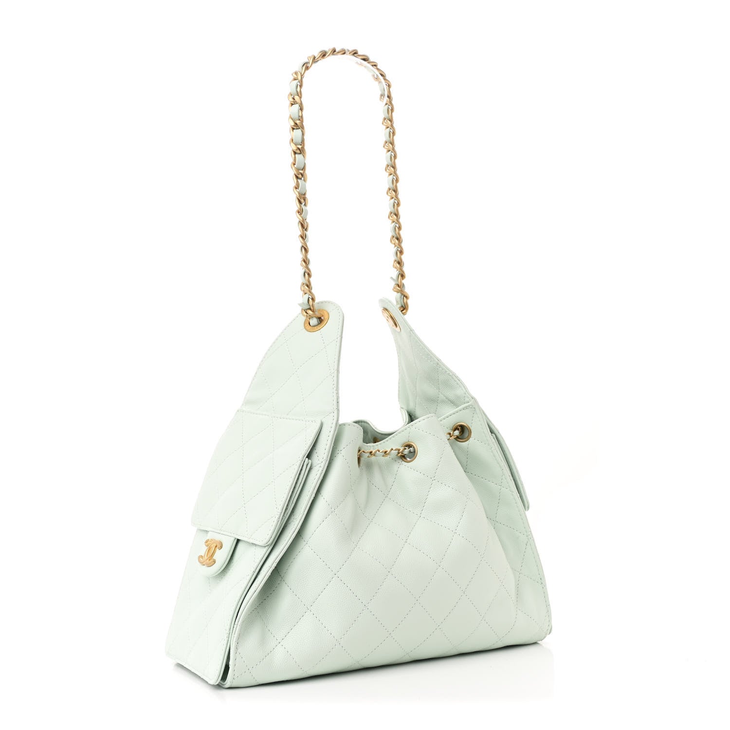 Chanel Caviar Quilted Small Chanel 25 Handbag Light Green 3 of 10