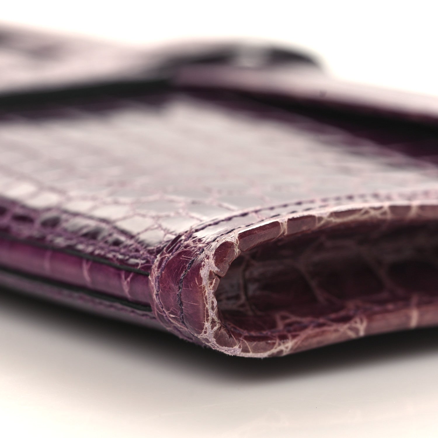 Hermes Shiny Niloticus Crocodile Jige Elan 29 Clutch Amethyste 8 of 10