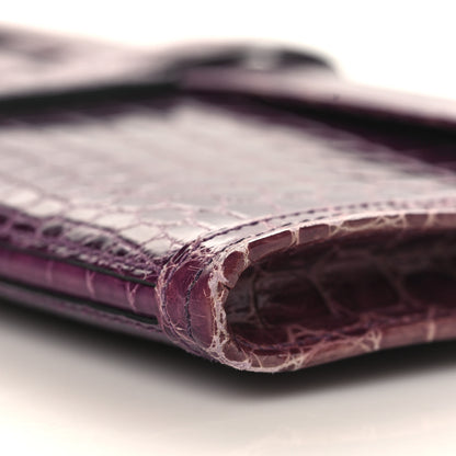 Hermes Shiny Niloticus Crocodile Jige Elan 29 Clutch Amethyste 8 of 10