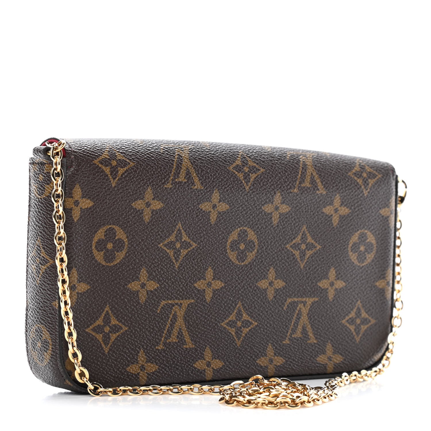Louis Vuitton Monogram Pochette Felicie Chain Wallet Fuchsia 2 of 4