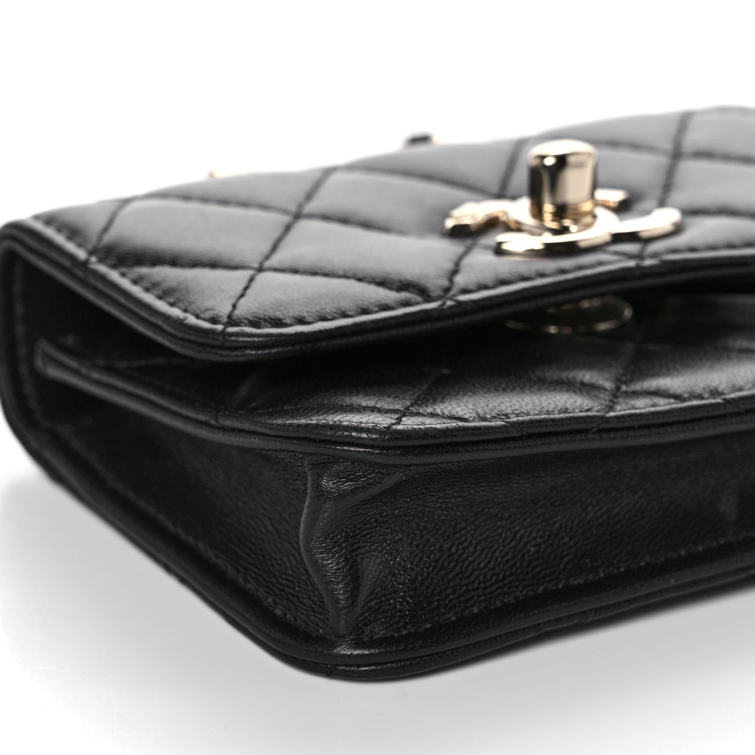 Chanel Lambskin Quilted Trendy CC Card Holder On Chain Black 8 of 10