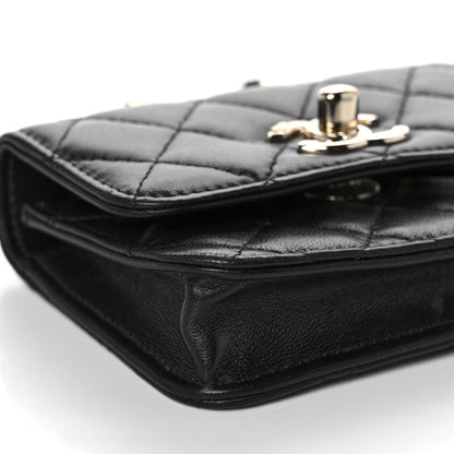 Chanel Lambskin Quilted Trendy CC Card Holder On Chain Black 8 of 10