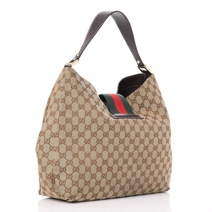 Gucci Monogram Large New Ladies Web Hobo Dark Brown 3 of 12