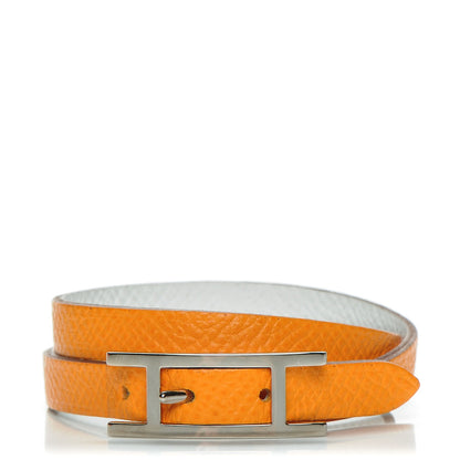 Hermes Epsom Behapi Double Tour Bracelet XS White Mango 1 of 6