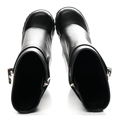 Givenchy Grained Calfskin Shark Lock Biker Ankle Boots 38 Black 2 of 10