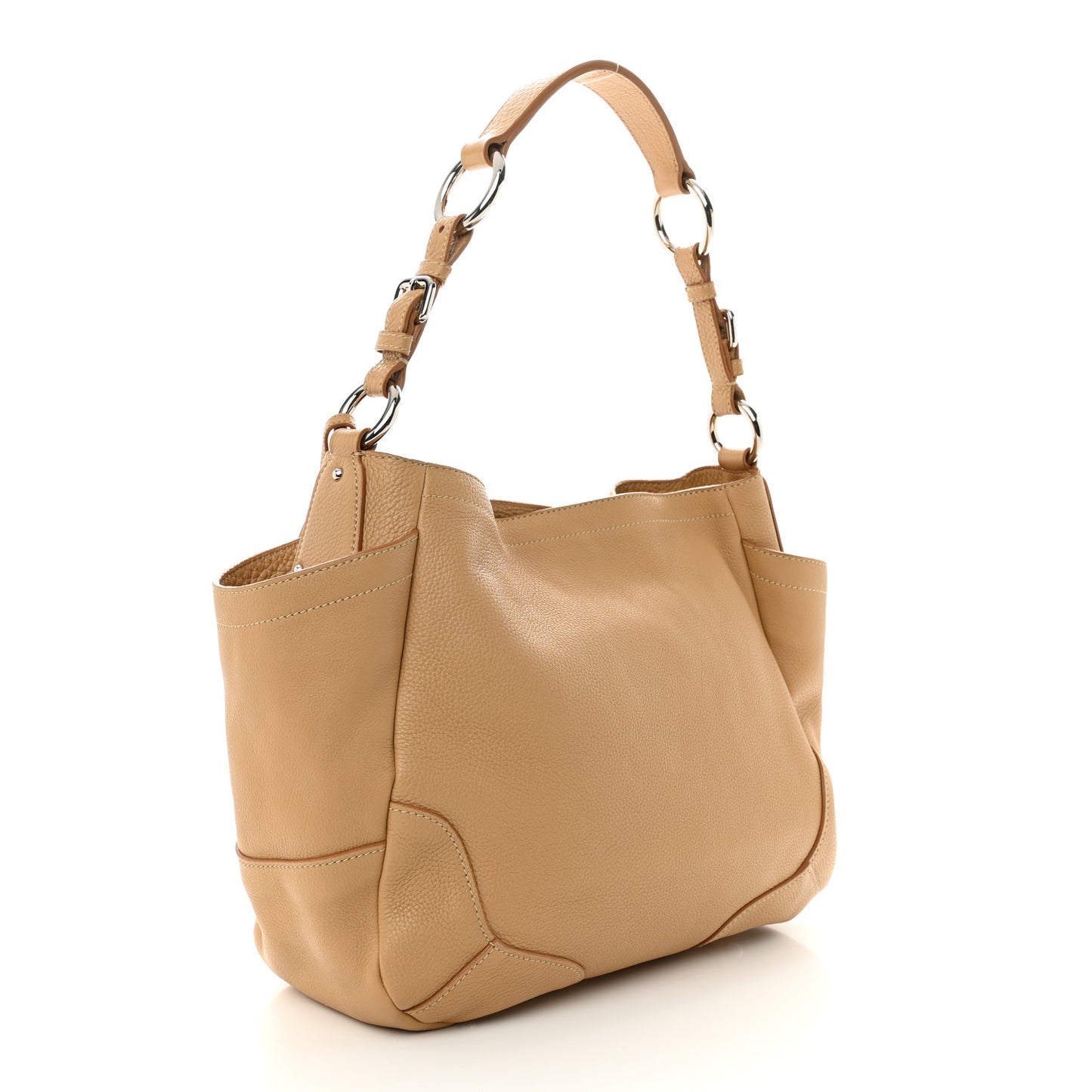 Vitello Daino Side Pocket Hobo Sabbia