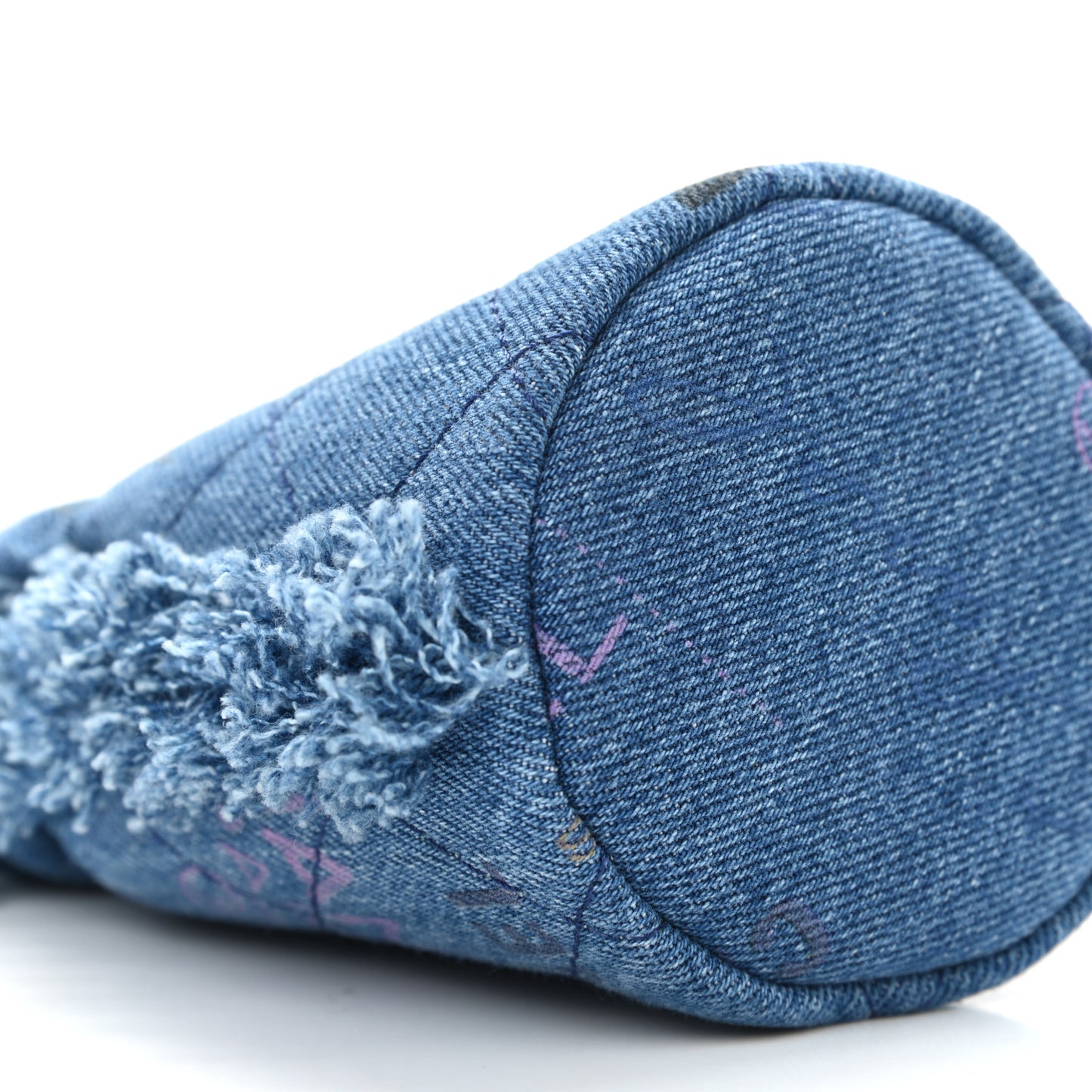 Denim Quilted Mood Mini Bucket With Chain Blue Multicolor