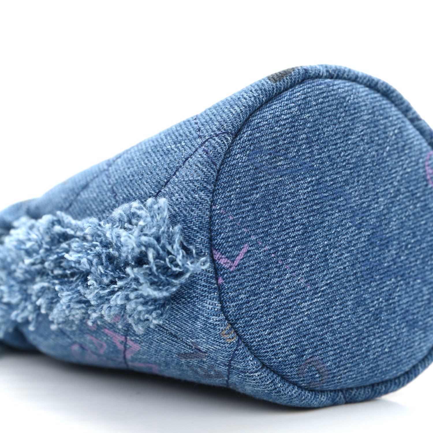 Chanel Denim Quilted Mood Mini Bucket With Chain Blue Multicolor 9 of 10