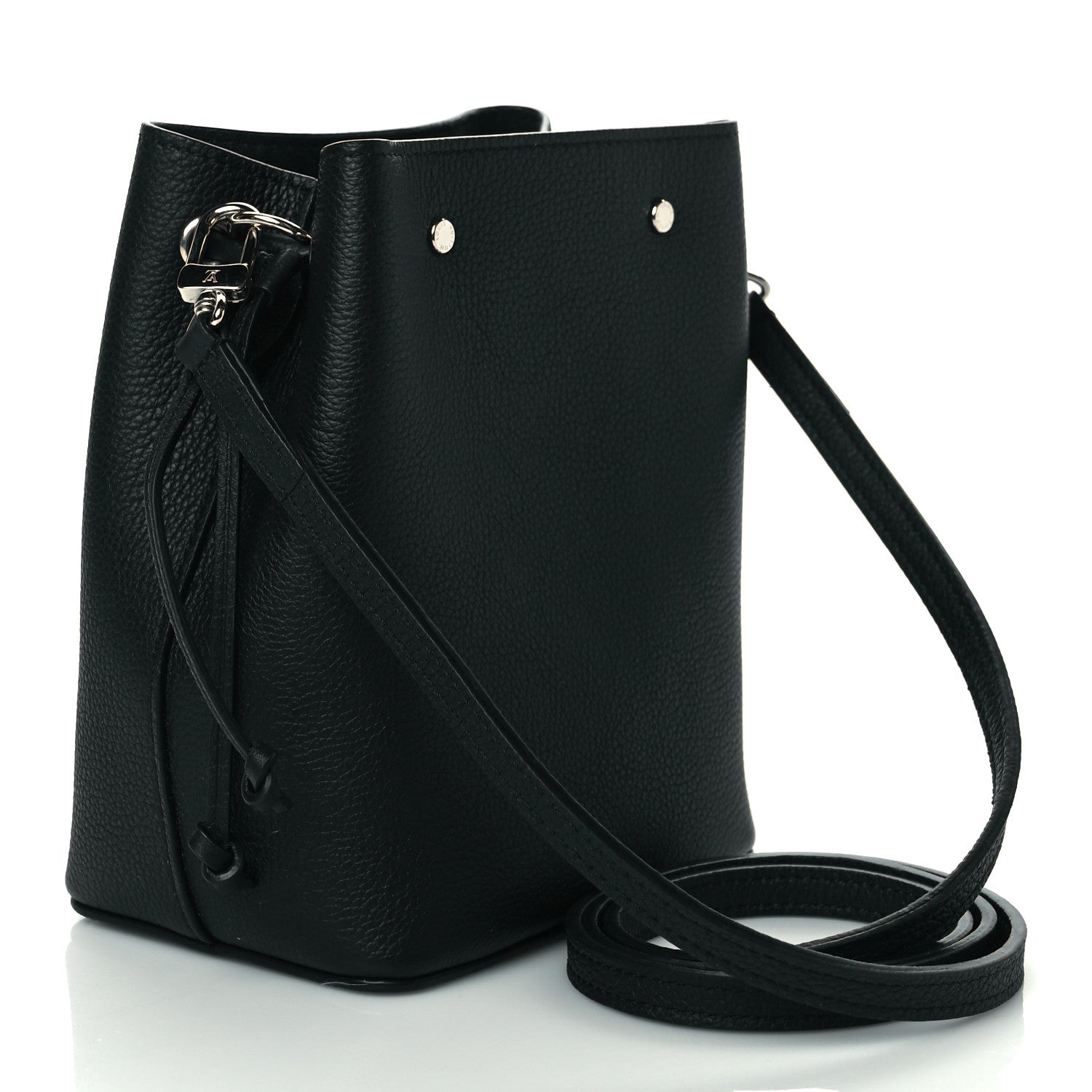 Louis Vuitton Calfskin Nano Lockme Bucket Black 3 of 9