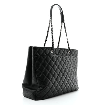 Chanel Calfskin Quilted Large Classic Shopping Tote  Black 2 of 9