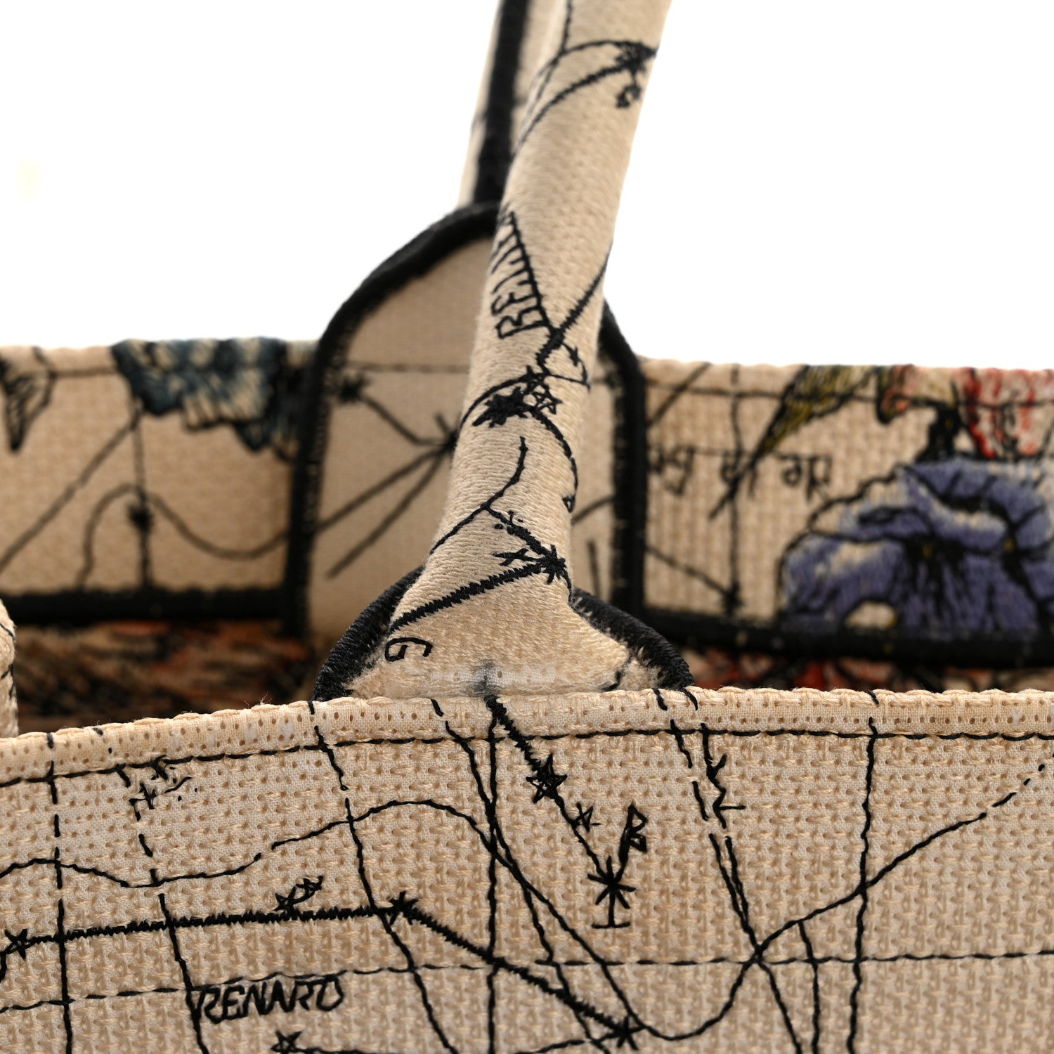 Christian Dior Canvas Embroidered Large Zodiac Book Tote Latte Multicolor 14 of 15
