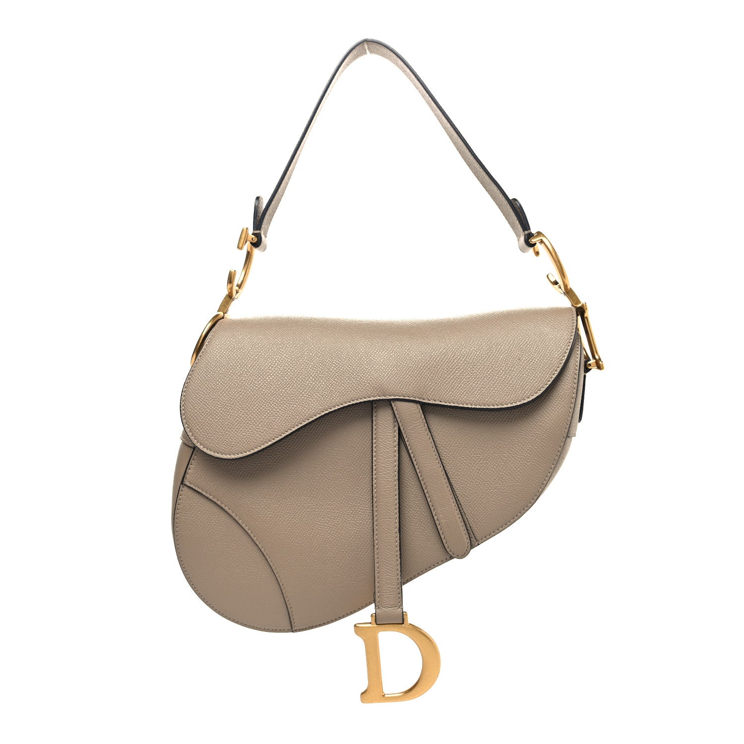 Christian Dior Grained Calfskin Saddle Bag Warm Taupe 1 of 12