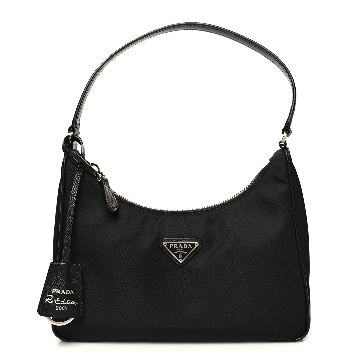 Tessuto Nylon Saffiano Mini Re-Edition 2005 Bag Black