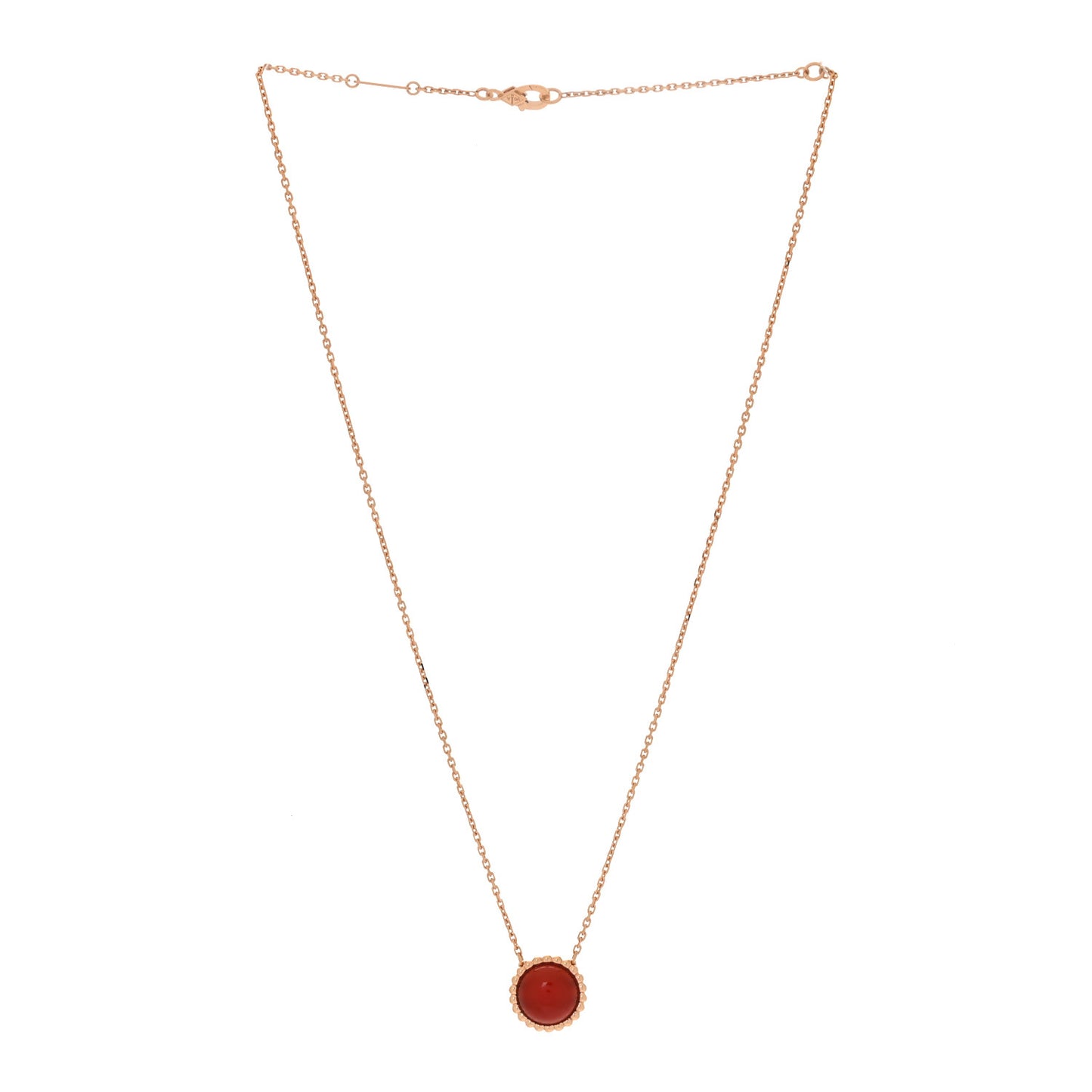 18K Rose Gold Carnelian Perlee Couleurs Pendant Necklace