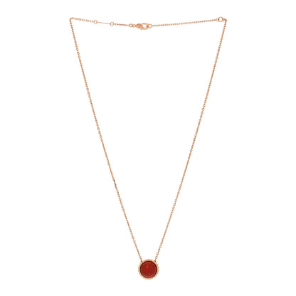 Van Cleef & Arpels 18K Rose Gold Carnelian Perlee Couleurs Pendant Necklace 3 of 6