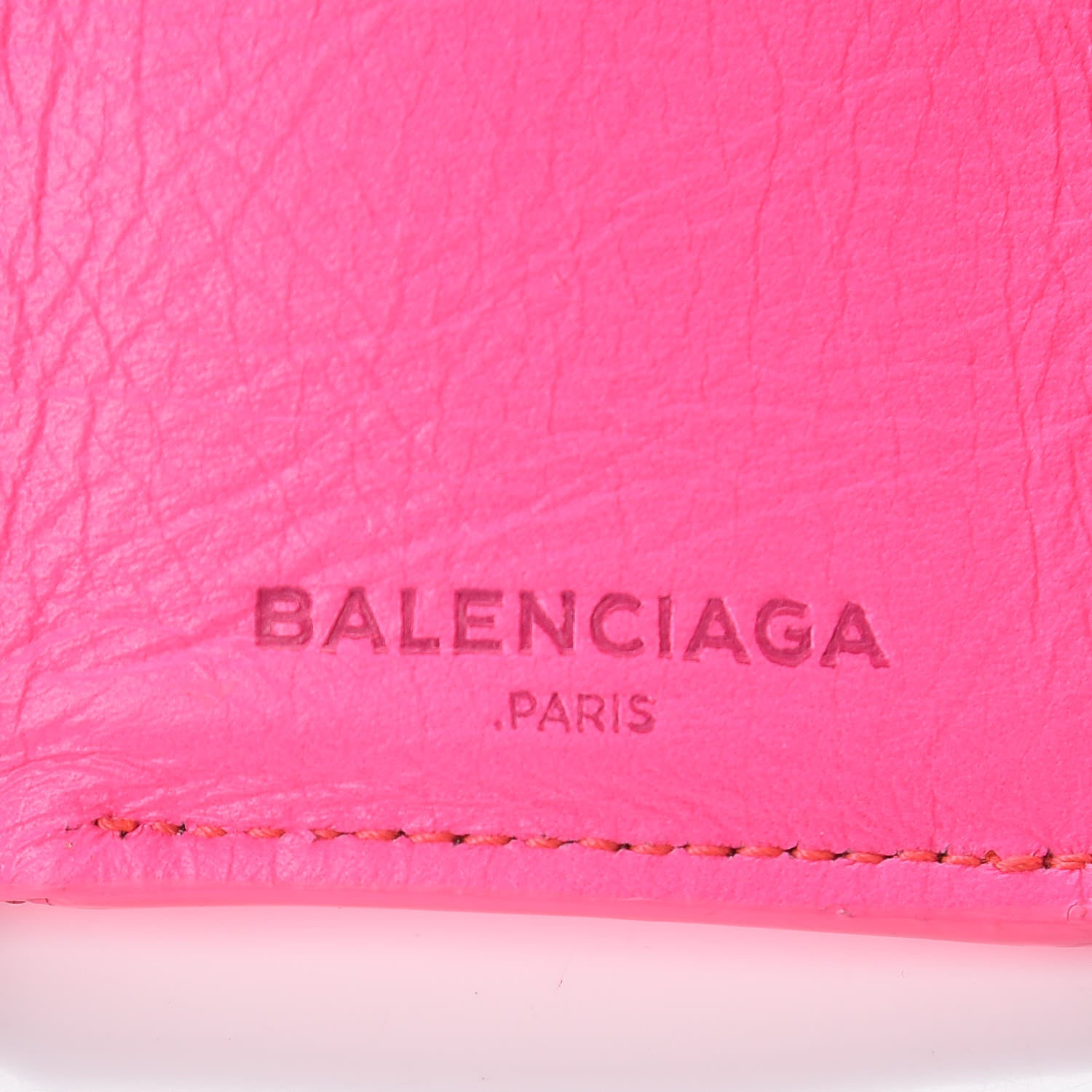 Balenciaga Agneau Arena Classic Hardware Mini Wallet Rose Fluo 6 of 12