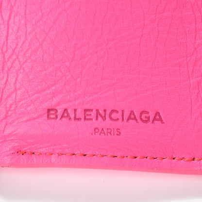 Balenciaga Agneau Arena Classic Hardware Mini Wallet Rose Fluo 6 of 12