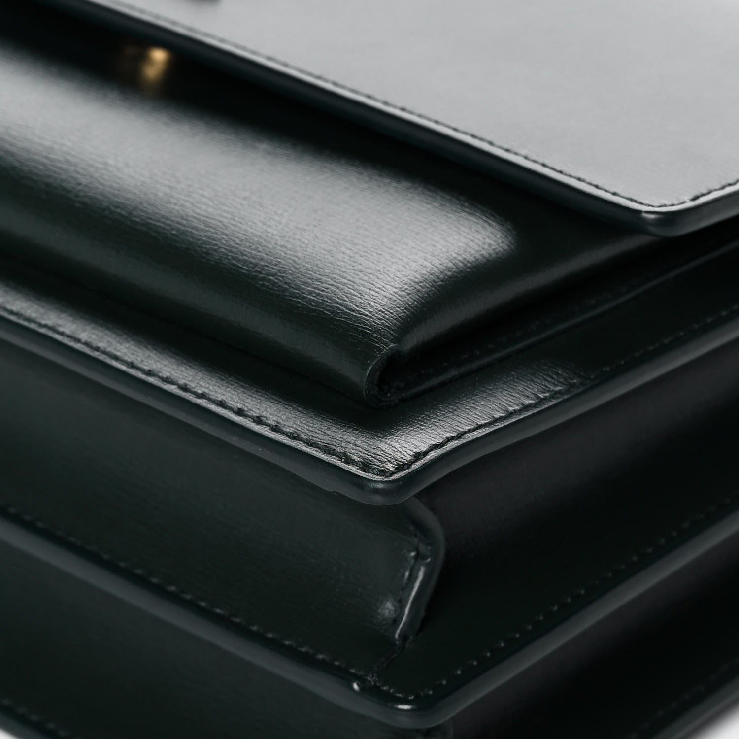 Saint Laurent Calfskin Medium Monogram Sunset Dark Green 11 of 15