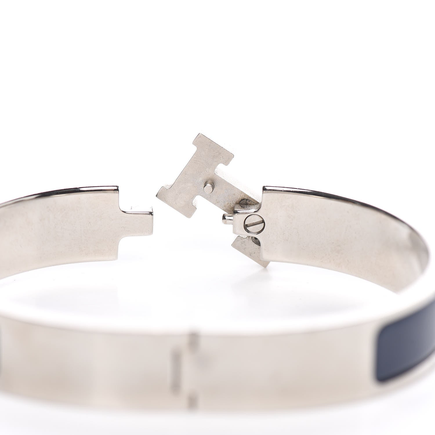 Hermes Narrow Enamel Clic Clac H Bracelet PM Bleu Nuit 4 of 6