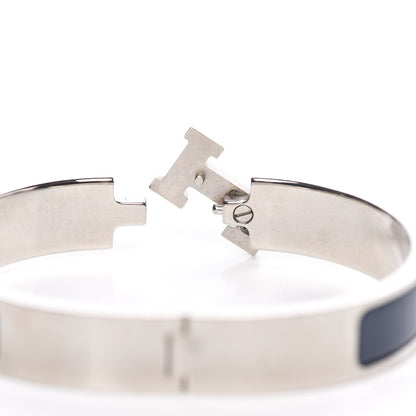 Hermes Narrow Enamel Clic Clac H Bracelet PM Bleu Nuit 4 of 6