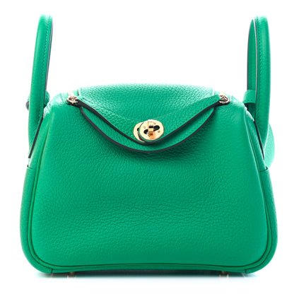 Hermes Taurillon Clemence Mini Lindy 20 Menthe 1 of 8