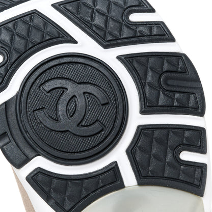 Chanel Fabric Suede Calfskin CC Sneakers 39 Grey Beige 7 of 10