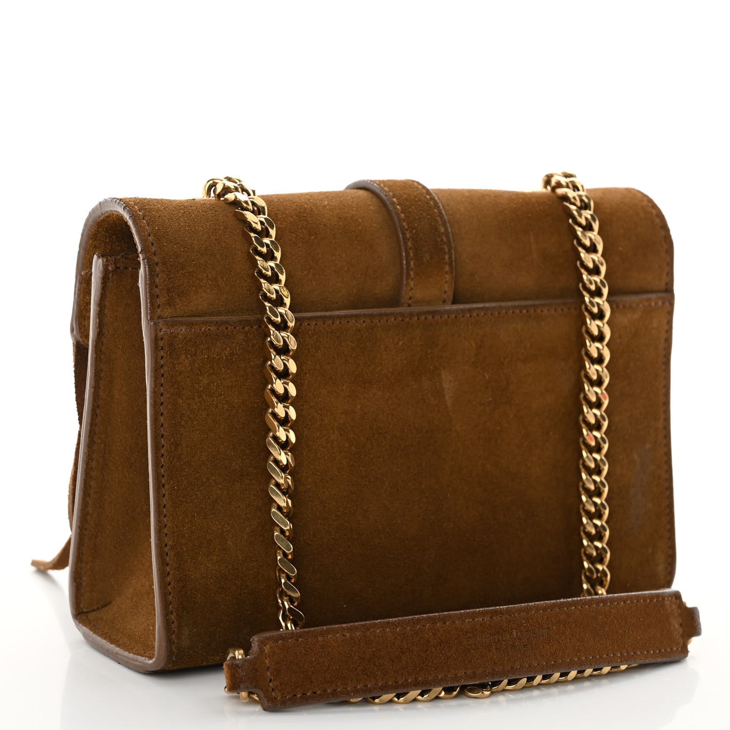 Suede Fringe Baby Monogram Satchel Light Ocre