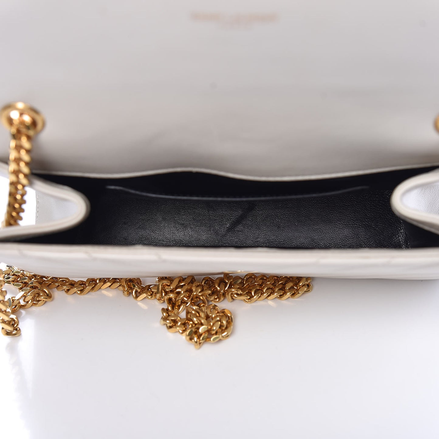 Lambskin Matelasse Chevron Small Monogram Satchel Off White