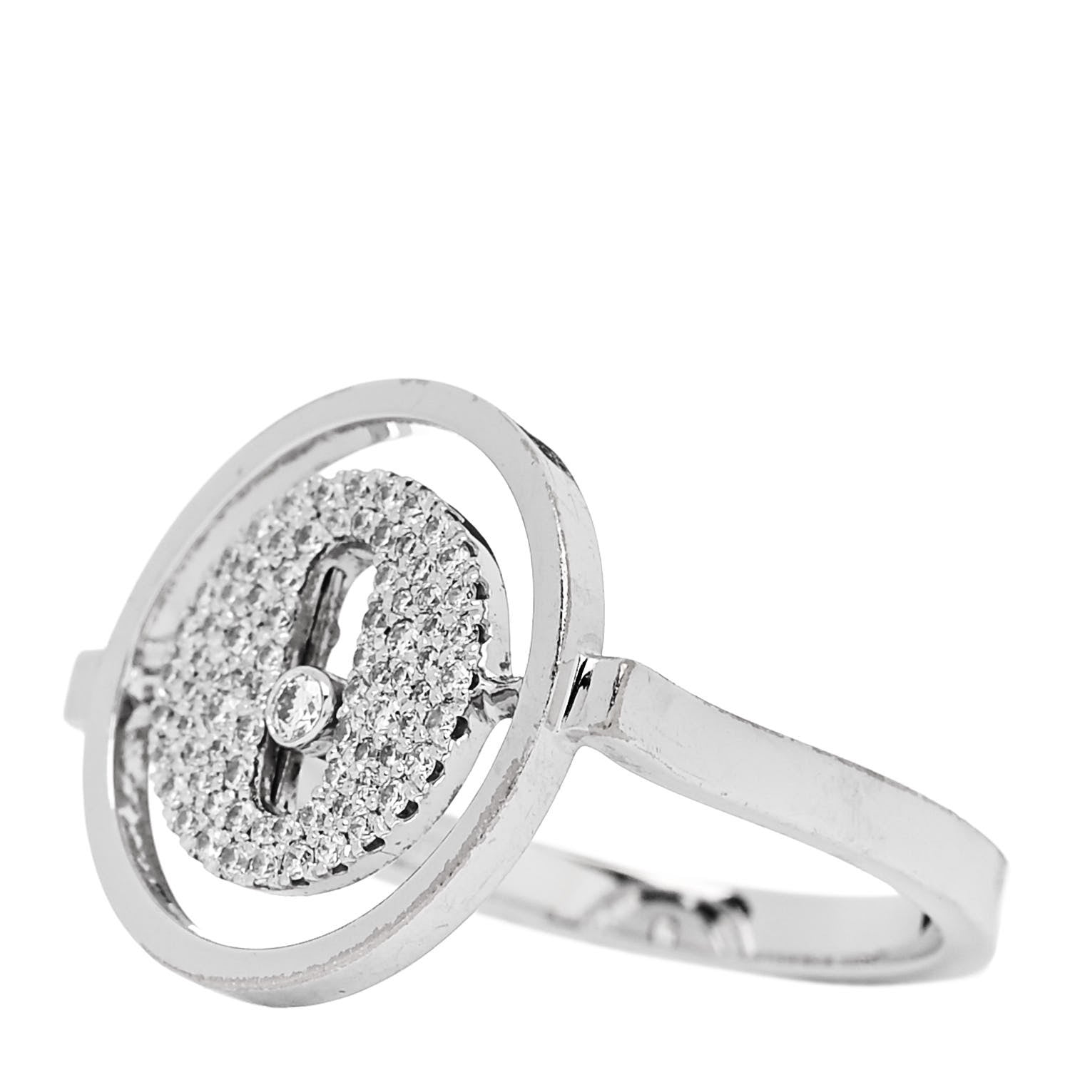 Messika 18K White Gold Diamond SM Lucky Move Pave Ring 52 6 3 of 6