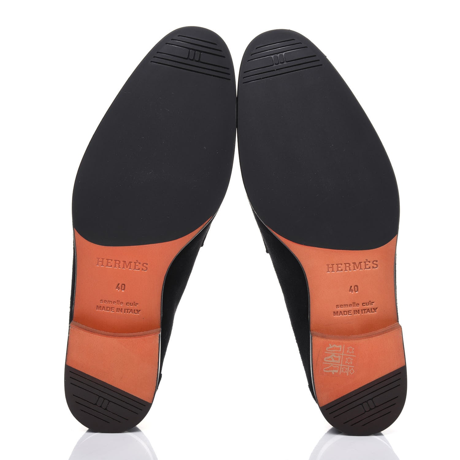 Hermes Suede Goatskin Mens Paris Loafers 40 Black 5 of 10