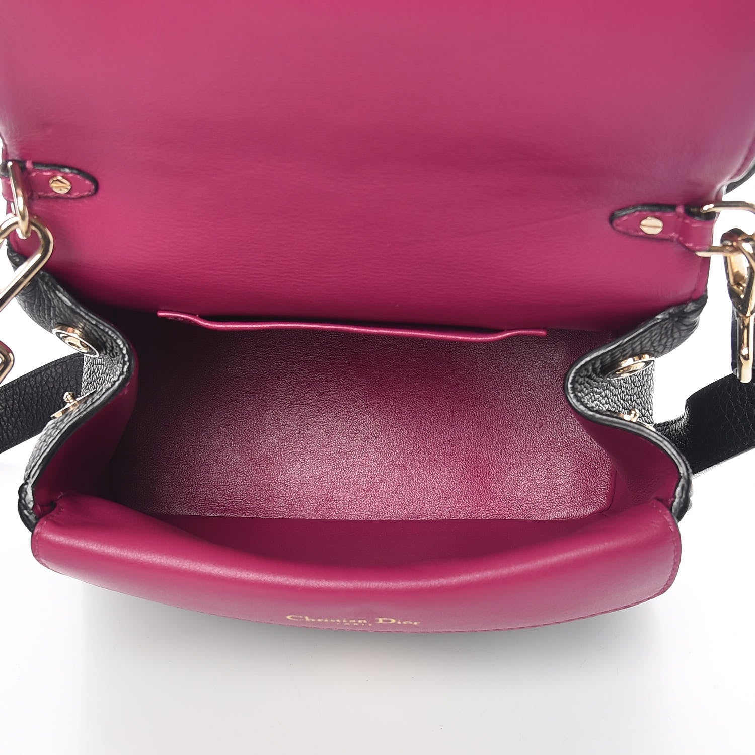 Christian Dior Bullcalf Mini Be Dior Flap Black Fraise 5 of 9
