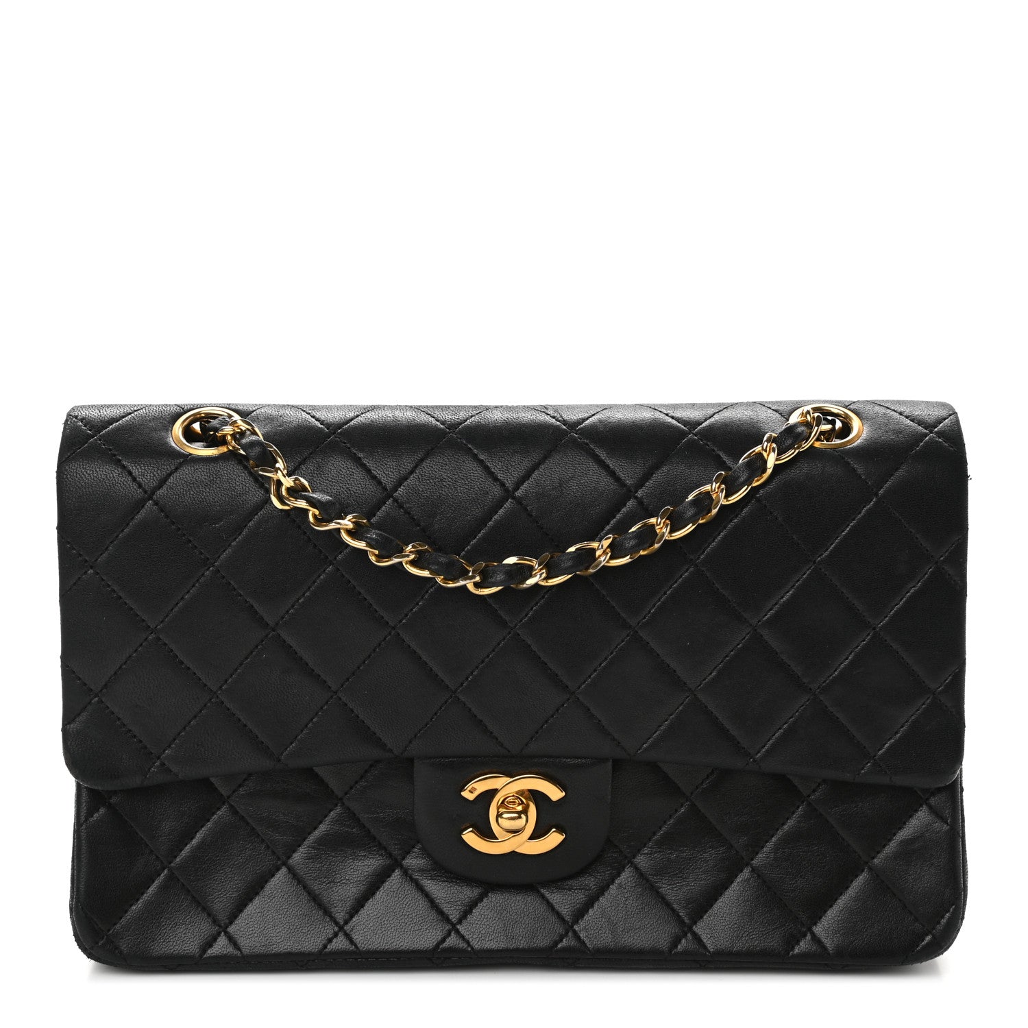 Chanel Lambskin Quilted Medium Double Flap Black 1 of 10