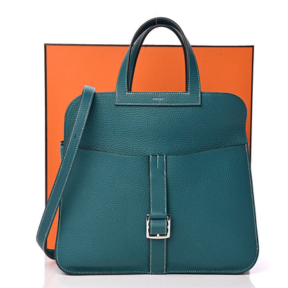 Hermes Taurillon Clemence Halzan 31 Vert Bosphore 11 of 11