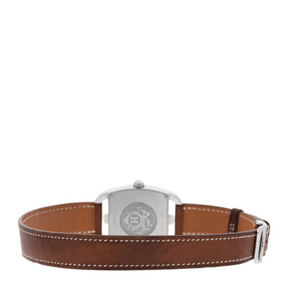 Hermes Stainless Steel Barenia 33mm Cape Cod Tonneau Double Tour Quartz Watch Fauve 3 of 4