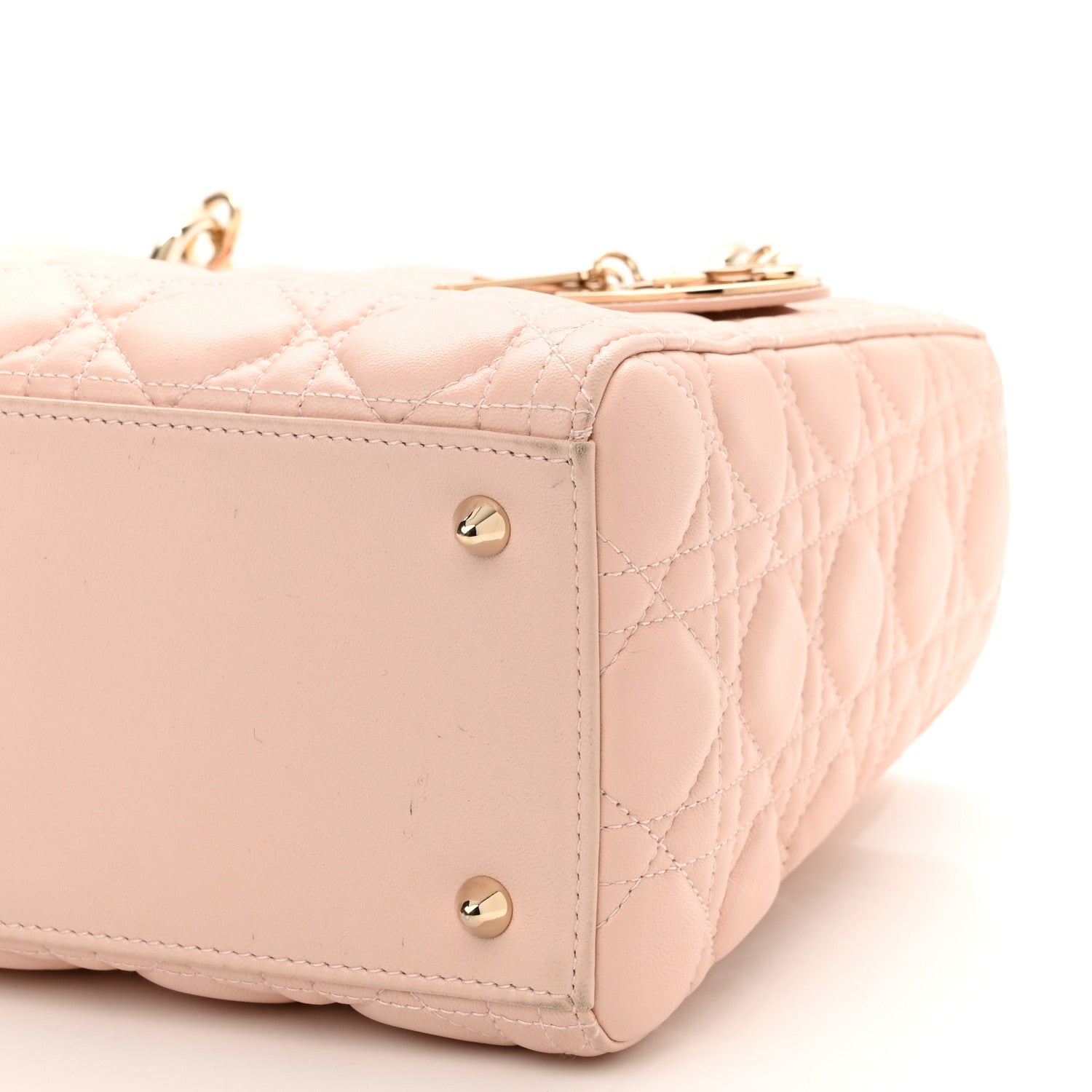 Christian Dior Lambskin Cannage Medium Lady Dior Light Pink 9 of 15