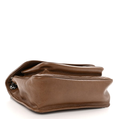 Saint Laurent Crinkled Calfskin Matelasse Monogram Medium Niki Chain Satchel Tan Brown 4 of 10