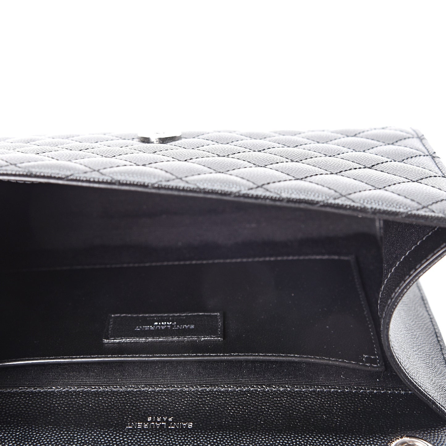 Grain De Poudre Textured Mixed Matelasse Triquilt Medium Monogram Satchel Black