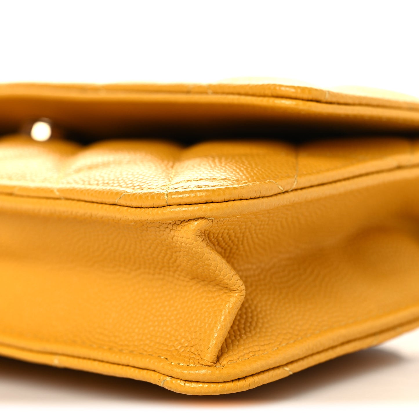 Caviar Quilted Wallet on Chain WOC Yellow